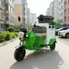 Veículo de Saneamento de Ferro de 1,3m, Veículo Coletor de Lixo Tipo Balde, Triciclo Elétrico de Limpeza Autodescarregável Veículo de Saneamento