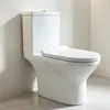 Inodoro de baño, inodoro de dos piezas, desagüe de piso súper remolino, sifón de una pieza descarga directa, inodoro de descarga directa horizontal trasera, comercio de exportación