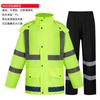 Traje de lluvia de trabajo con pantalones de lluvia resalta seguridad reflectante administración de carreteras saneamiento impermeable para todo el cuerpo impermeable al por mayor