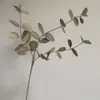 Suministro Transfronterizo Flores Artificiales Estilo Europeo al por Mayor Hojas de Eucalipto de 3 Puntas Hojas de Dinero Decoración del Hogar Flores y Hojas Artificiales