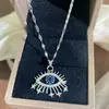 Collar con colgante de ojo transfronterizo europeo y americano para mujer, collar de circón exquisito microincrustado, mismo estilo que en Xiaohongshu, versátil y elegante