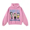 Sudadera con Estampado de Banda Otoño e Invierno Diseño de Sudadera con Capucha Callejera Europea y Americana Street Retro Talla Grande Holgada Sudadera