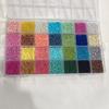 Juego Transfronterizo de 28 Colores de Cuentas de Vidrio de Colores con Agujero Recto de 3 mm, Juego para Pulseras y Collares DIY para Niños, Disponible para Venta al por Mayor