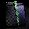 Venta al por mayor de fábrica pulsera de lujo de calcedonia verde con alto hielo chapada en plata 925 con diamantes completos ágata pulsera para mujer joyería
