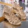 Sandalias Romanas de Tira Cruzada para Mujer Verano 2026 Nuevo Estilo Suela Suave Zapatos de Playa Modernos para Exteriores Sandalias para Mujer Tacón de Cuña Talla Grande