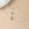 Nalan Plata S925 Exquisito y Sencillo Estilo Ins Incrustado de Diamantes Ojo Hueco Diamante Azul Elegante Ojo del Diablo Collar Y02522