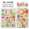 Adesivos de Unha de Frutas Frescas de Verão 3D Cristal Transparente Morango Cereja Melancia Impermeável Relevo Adesivos de Unha Modelo Sl
