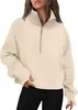 Ropa Deportiva Cruzada Europea y Americana Otoño e Invierno 2025 para Mujer, Ropa de Yoga con Media Cremallera, Sudadera de Forro Polar con Cuello Alto, Sudadera de Forro Polar