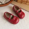 Zapatos de Cuero de Moda para Niñas 2026 Primavera y Otoño Nuevos Estilo Coreano Dulces Zapatos de Princesa para Niñas