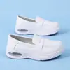 Sapatos de Enfermeira em Estoque para Mulheres, Estilo Primavera/Verão, Sola Macia, Respirável, Antiderrapante, Couro Genuíno, Sapatos Brancos de Trabalho Médico, Comércio Exterior Transfronteiriço, Peça Única