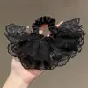Goma de Pelo de Encaje Súper Hada para Niñas, Lazo para el Cabello Estilo Coreano de Doble Capa Tipo Falda para Moño o Cola de Caballo, Accesorio para el Cabello