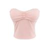 Encaje Cuello Envolvente Pecho Sexy Ropa Exterior Chica Caliente con Almohadilla en el Pecho Tubo Elástico de Punto Colorido para Mujer