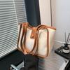 Bolsa Estilo Hong Kong Feminina Inverno Nova Estilo Coreano Retrô Grande Capacidade Aula Deslocamento Bolsa de Ombro Moda Bolsa Tote Axilar