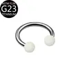 Anillo de Herradura de Aleación de Titanio F136 Bola de Goma Acrílica Aro para Labio Aro para Nariz Joyería para Piercings G23 Venta al por Mayor