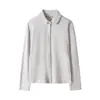 Camisa de Capas Empalmadas con Tira de Palillo 3A de 350g con Proteína de Cachemira y Terciopelo Alemán para Mujer, Camisa de Otoño e Invierno que Cubre el Cuerpo y te Hace Ver Más Delgada