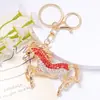 Llavero Creativo de Metal con Pedrería de Caballo Colgante Pequeño Accesorios de Joyería Pequeños Animal Caballo Llavero de Regalo Pequeño Al Por Mayor