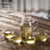 Tetera para uso doméstico con filtro, tetera Song estilo antiguo, juego de té, cafetera de té, transparente con tapa, asa colorida, tetera pequeña de mano