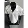 Camisa Polo de Manga Corta Falsa de Dos Piezas Estilo High Street Americano 2026 para Hombre, Nuevo Modelo de Verano con Diseño de Remaches, Top de Manga Media con Cuello de Solapa