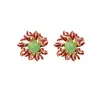Pendientes de Flor de Calcedonia de Alta Gama, Pendientes Elegantes de Estilo Palacio Retro Francés, Pendientes Esmaltados Pintados al Óleo