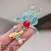 Broche Peônia Esmaltado Estilo Chinês Retro Feminino de Alta Qualidade para Hanfu Cheongsam Acessórios Exquisitos Alfinete Elegante