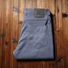 Pantalones de mezclilla de algodón finos para hombre, corte recto ajustado, cinco bolsillos, no planchar, cómodos, elásticos, estilo business casual, primavera y verano 2023