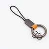 Llavero de Anillo de Cuero Mate de Moda Llavero de Cuero Personalizado Creativo para Coche Llavero de Cuerda de Cera Antiperdida Venta al por Mayor