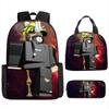 Nova Mochila Escolar Modelo Transfronteiriço para Alunos do Ensino Fundamental e Médio, Mochila de Anime, Lancheira, Estojo, Mais Legal Que Você!