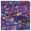 50 piezas de varias pegatinas de neón con citas inspiradoras, animales de dibujos animados, pelotas deportivas, grafitis populares y calcomanías impermeables