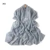 Novo Lenço de Chiffon Prateado de Cor Sólida Transfronteiriço Plissado Respirável Turbante Feminino Xale Envio Direto