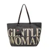 Bolsa de Lona Grande con Letras para Mujer Otoño Nueva Tendencia Moda Bolso Tote de Hombro Elegante Cartera Bolsa de Compras