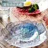 Prato de vidro para sorvete estilo japonês prato de frutas venda quente prato tamanho lanche prato criativo para lanches prato para frutas secas base para xícara de chá