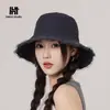 2026 Novo Chapéu de Pescador Doce com Aba Franzida da Moda Coreana e Japonesa para Mulheres, Formato Tridimensional do Chapéu, Chapéu Bucket Que Faz o Rosto Parecer Menor
