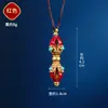 Colgante Vajra de Cinco Puntas Pintado de Xizang Estilo Étnico Colgante Vajra con Incrustaciones de Cuentas de Colores Colgante para Collar