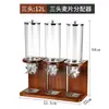 Dispensador Creativo de Avena de Doble Cabezal, Contenedor de Almacenamiento de Cereales y Granos, Máquina de Cereales con Soporte de Madera para Buffet, Para Uso Comercial