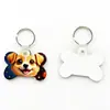 Llavero Popular Transfronterizo con Forma de Hueso para Mascota, Etiqueta de Perro en Blanco de Transferencia Térmica Doble Cara, Etiqueta Anti-Pérdida para Mascotas DIY