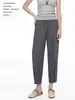 Calça Harem Fina Slim-Fit Cor Damasco Plus Size 2026 Verão Seda de Gelo Casual Cropped para Mulheres Versátil para Mulheres Plus Size