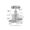 Válvula de Aguja para Autoclave Parker 10V2 y Serie Sw - Tipo Angular de Dos Vías 10V2072