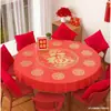 Mantel desechable boda mesa redonda rojo boda luz de lujo gama alta película de plástico engrosada mantel de comedor