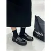 Zapatos de Cuero Gruesos Estilo Británico 2026 Primavera Nuevos de Piel Genuina Retro Versátiles Casual Mocasines Brogue para Mujer