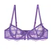 Conjunto de Sujetador y Bragas Sexy de Estilo Francés para Mujer, Ultra Delgado, Hueco, Transpirable, Cómodo, Algodón Puro en la Entrepierna, Lencería de Encaje Pura Deseo