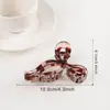 Estilo Coreano Tinta Transparente Cor de Café Pintura de Tinta Clip de Garra Grande de Alto Padrão Pente Elegante Simples Clip de Tubarão Acessório de Cabelo para a Parte de Trás da Cabeça para Mulheres