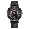 Procesamiento y Personalización de Comercio Exterior Más Vendido Moda Calendario de Luz Azul Patrón Romano Reloj de Hombre Correa de Reloj de Hombre Reloj de Cuarzo