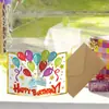 Cartão de Aniversário Feliz Transfronteiriço, Cartão de Bênção de Presente de Aniversário, Cartão de Cumprimentos em Envelope de Aniversário Pop-Up 3D
