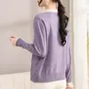 Suéter de punto informal de alta calidad con estampado y manga larga para mujeres de mediana edad y mayores, nuevo estilo otoño/invierno, ropa de madre, capa base de punto que ilumina la piel