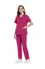 Conjunto de Uniforme Médico para Mujer - Top de Cuello en V y Pantalones de Pierna Recta, Uniforme de Trabajo Unisex, Uniforme Quirúrgico Ajustado, Pijama de Hospital, Varios Colores