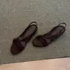 Sandalias de cuña con tiras cruzadas retro a la moda para mujer, 2026 Verano, Nuevas, Versátiles, Estilo Simple, Sandalias Romanas de Punta Abierta