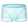 Comercio exterior de Amazon cómodos y sin adornos para hombre costuras finas malla transparente de seda helada calzoncillos sexys para hombre B152