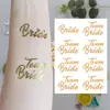 Noiva Europeia e Americana Equipe da Noiva Festa de Casamento Quente Rosa Dourado Tatuagem Adesivos Textura Hot Stamping Tendência de Festa