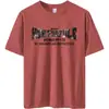 Camiseta de Algodón Puro para Hombre de Manga Corta Tendencia de Verano Cuello Redondo Tops Camisa Básica de Algodón Manga Media con Estampado de Letras Trendy