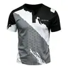 Camisa Henle Masculina com Estampa Xadrez Colorida 3D Moda Streetwear Hip-Hop Gola Henle Fashionável Manga Curta